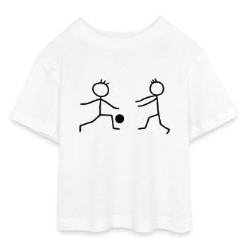 Sports de balle - handball - basket-ball - T-shirt Crop Top en jersey Ado - blanc - Devant - AI Model Teenager Male dark (155cm)