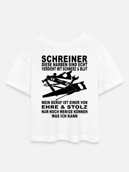 schreiner - Teen Cropped Jersey T-Shirt - Weiß