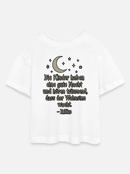 Der Wahnsinn wacht - Teen Cropped Jersey T-Shirt - Weiß