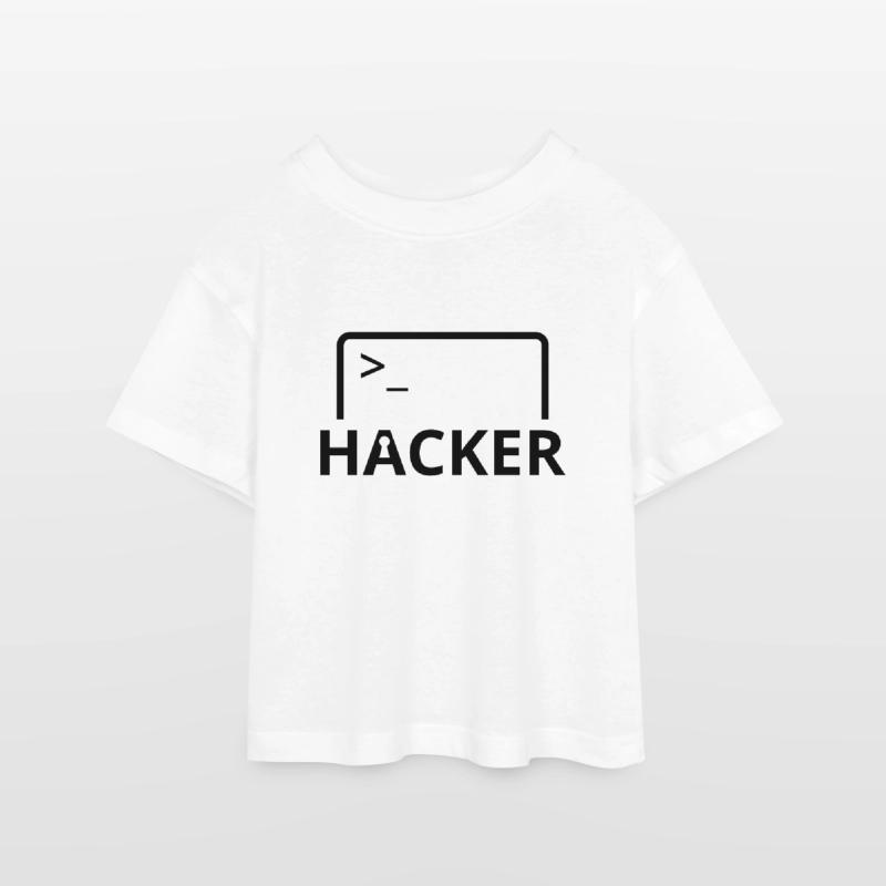 Hacker programmeur informatique T-shirt Crop Top en jersey Ado