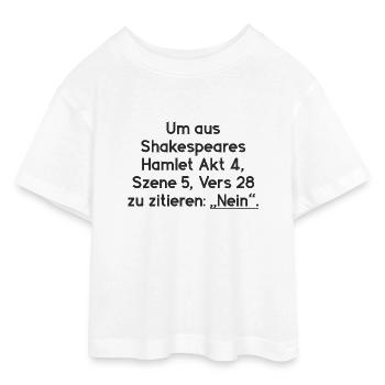 Shakespeare Hamlet NO - Teen Cropped Jersey T-Shirt - white - Front - AI Model Teenager Male dark (155cm)