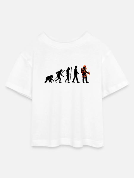 evolution_feuerwehrmann_012015_a_2c - Teen Cropped Jersey T-Shirt - Weiß
