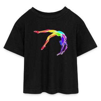 Gymnast - Teen Cropped Jersey T-Shirt - black - Front - AI Model Teenager Female light (150cm)