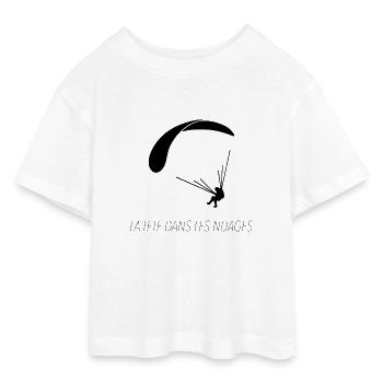 La tête dans les nuages - T-shirt Crop Top en jersey Ado - blanc - Devant - AI Model Teenager Male dark (155cm)