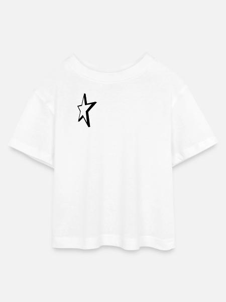 Stern - Teen Cropped Jersey T-Shirt - Weiß