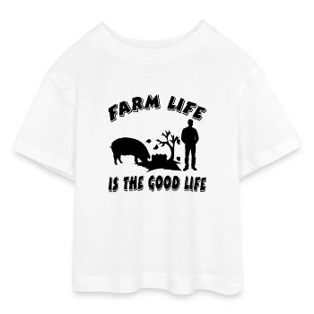 Farm - Teen Cropped Jersey T-Shirt - white - Front - AI Model Teenager Male dark (155cm)