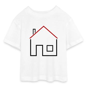 House - Teen Cropped Jersey T-Shirt - white - Front - AI Model Teenager Male dark (155cm)