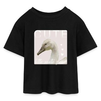 petit cygne mignon jeune cygne tuberculé - T-shirt Crop Top en jersey Ado - noir - Devant - AI Model Teenager Female light (150cm)