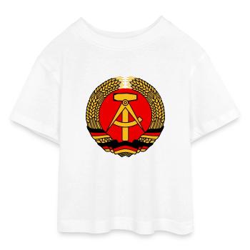 emblème ddr rda - T-shirt Crop Top en jersey Ado - blanc - Devant - AI Model Teenager Male dark (155cm)