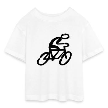 Fahrradfahrer Fahrrad - Teen Cropped Jersey T-Shirt - Weiß - Vorne - AI Model Teenager Male dark (155cm)