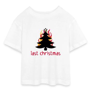 last christmas - Teen Cropped Jersey T-Shirt - Weiß - Vorne - AI Model Teenager Male dark (155cm)