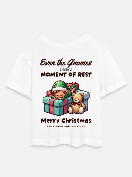Zwerge an Weihnachten - Teen Cropped Jersey T-Shirt - Weiß