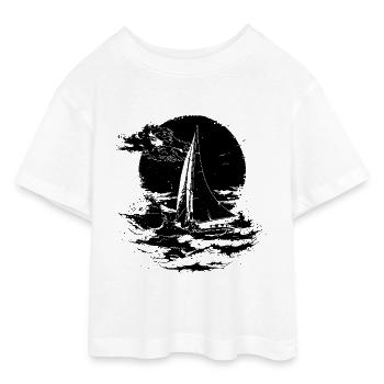 Sail - Teen Cropped Jersey T-Shirt - white - Front - AI Model Teenager Male dark (155cm)