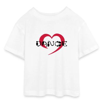 Hearty Dance - Croppad jersey-T-shirt tonåring - vit - Fram - AI Model Teenager Male dark (155cm)