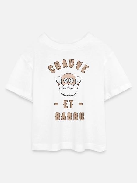 Glatze und bärtig - Teen Cropped Jersey T-Shirt - Weiß