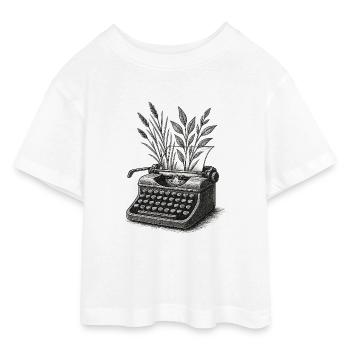 Living Letters - Teen Cropped Jersey T-Shirt - white - Front - AI Model Teenager Male dark (155cm)
