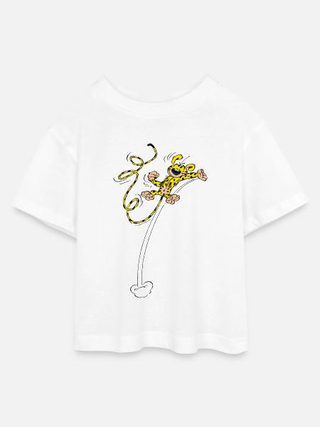 Marsupilami Springt Am Höchsten - Teen Cropped Jersey T-Shirt - Weiß