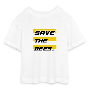 Sauvez les abeilles - T-shirt Crop Top en jersey Ado - blanc - Devant - AI Model Teenager Male dark (155cm)