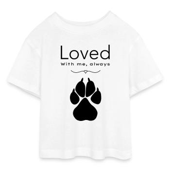 Hund – geliebt - Teen Cropped Jersey T-Shirt - Weiß - Vorne - AI Model Teenager Male dark (155cm)