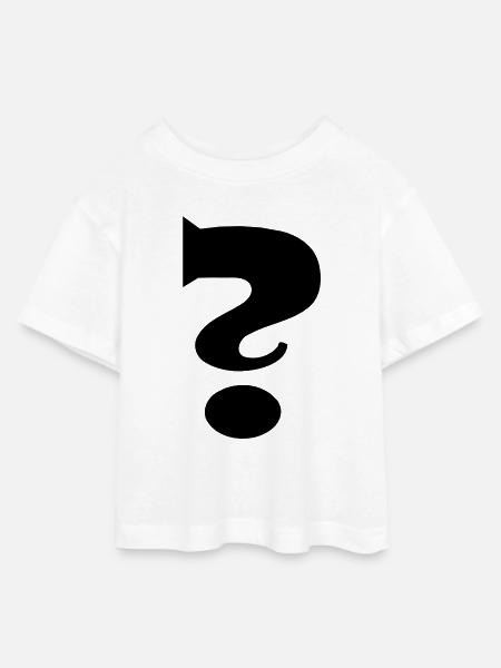 Fragezeichen - Teen Cropped Jersey T-Shirt - Weiß