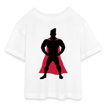 Superhero - Teen Cropped Jersey T-Shirt - white - Front - AI Model Teenager Male dark (155cm)