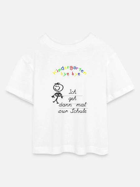 Einschulung - Teen Cropped Jersey T-Shirt - Weiß