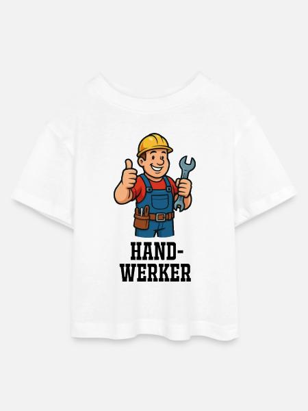 handwerker - Teen Cropped Jersey T-Shirt - Weiß