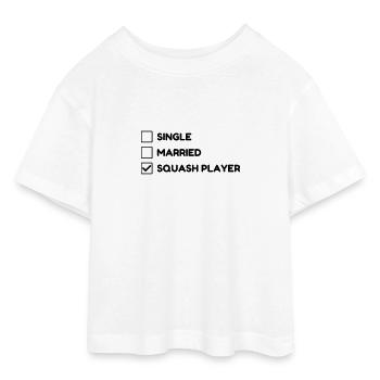 Squash Sport Game Match Champion Victory - Teen Cropped Jersey T-Shirt - Weiß - Vorne - AI Model Teenager Male dark (155cm)