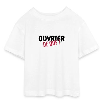 XXX / XXX / XXX / XXX - Teen Cropped Jersey T-Shirt - Weiß - Vorne - AI Model Teenager Male dark (155cm)