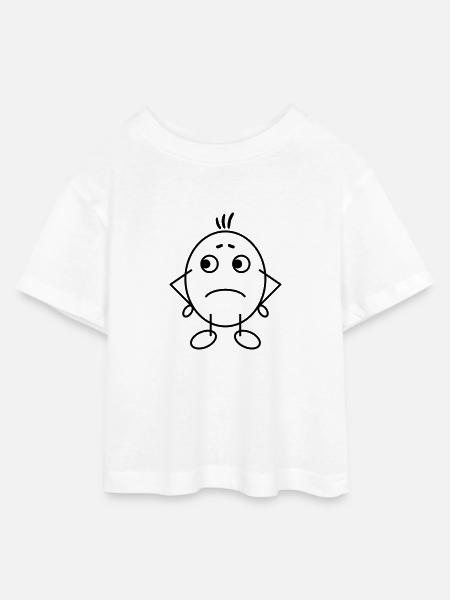 Eierkopf - Teen Cropped Jersey T-Shirt - Weiß