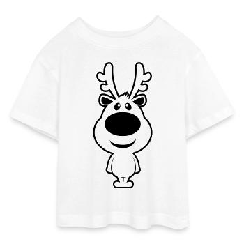 rudolf christmas reindeer - Teen Cropped Jersey T-Shirt - Weiß - Vorne - AI Model Teenager Male dark (155cm)