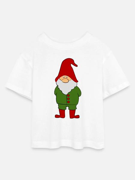 Wichtel Zwerg - Teen Cropped Jersey T-Shirt - Weiß