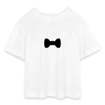 Bow tie - coole Fliege für den gehobenen Anlass - Teen Cropped Jersey T-Shirt - Weiß - Vorne - AI Model Teenager Male dark (155cm)