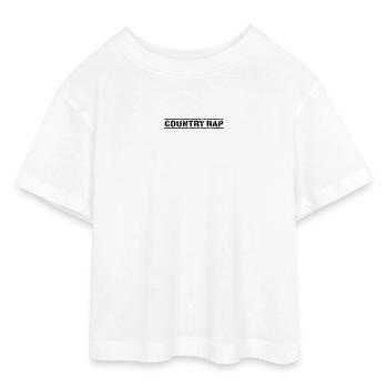 Country Rap - Teen Cropped Jersey T-Shirt - white - Front - AI Model Teenager Male dark (155cm)