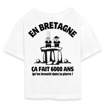 Brittany, Brittany humour, Breizh - Teen Cropped Jersey T-Shirt - white - Back - AI Model Teenager Male dark (155cm)
