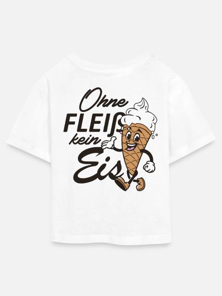 Ohne Fleiß kein Eis - Teen Cropped Jersey T-Shirt - Weiß