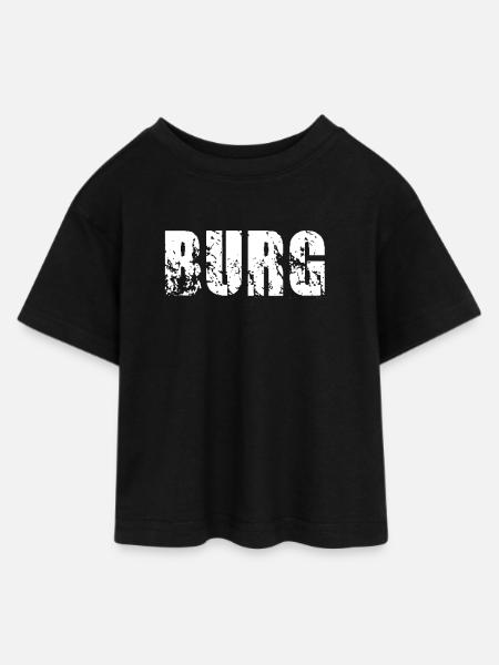 Burg - Teen Cropped Jersey T-Shirt - Schwarz