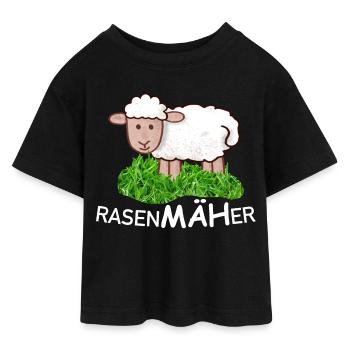 RasenMäher Schaf im Gras - Teen Cropped Jersey T-Shirt - Schwarz - Vorne - AI Model Teenager Female light (150cm)