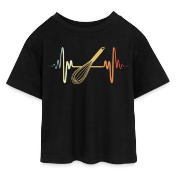 Batteur à main Vintage - T-shirt Crop Top en jersey Ado - noir - Devant - AI Model Teenager Female light (150cm)