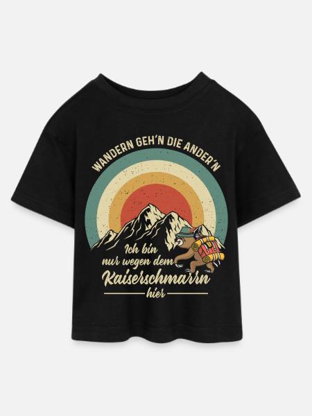 Wandern - Teen Cropped Jersey T-Shirt - Schwarz