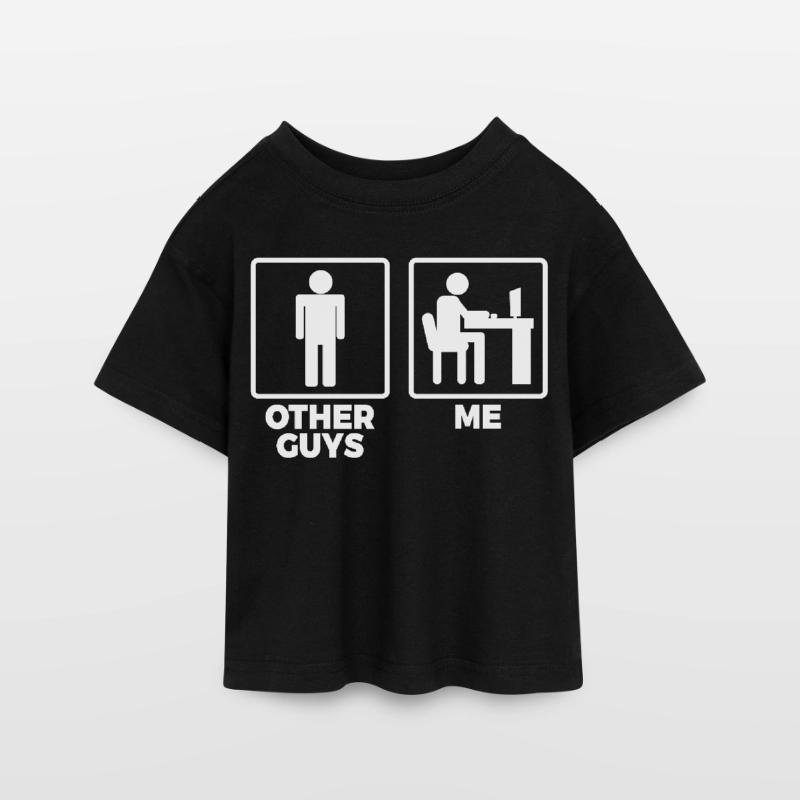 Software Engineer Stick Figures Teen Cropped Jersey T-Shirt