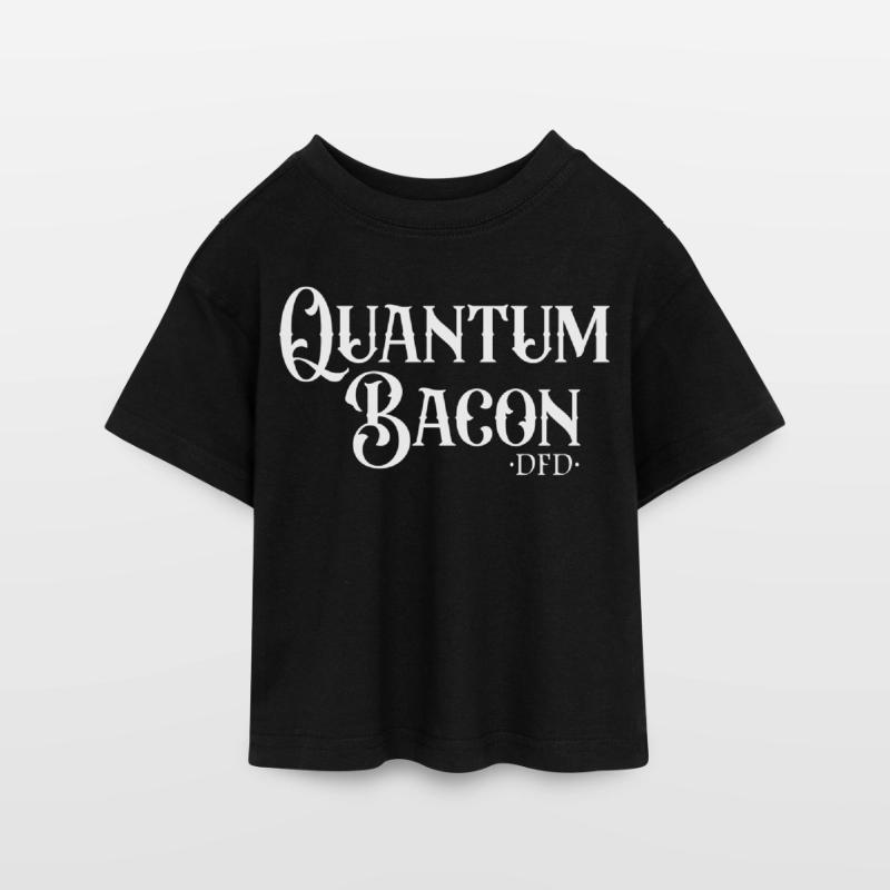 Quantum Bacon Teen Cropped Jersey T-Shirt