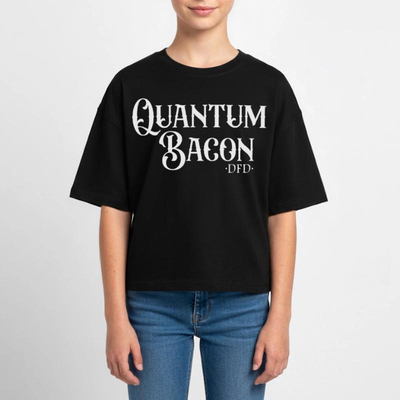 Quantum Bacon Teen Cropped Jersey T-Shirt