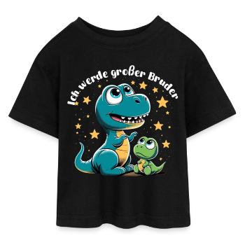 T-Rex Baby Dino Großer Bruder Dinobaby Geschenk - Teen Cropped Jersey T-Shirt - Schwarz - Vorne - AI Model Teenager Female light (150cm)