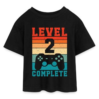 2nd Birthday - 2 years level 2 complete Baby - Teen Cropped Jersey T-Shirt - black - Front - AI Model Teenager Female light (150cm)
