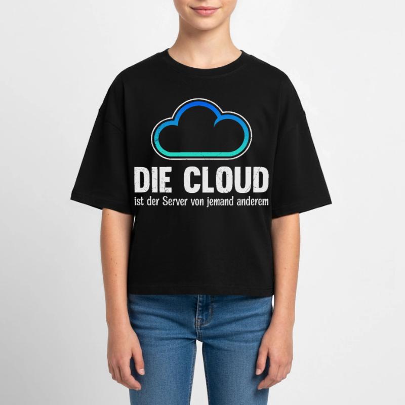 Coder THE CLOUD IS SOMEONE ELSE'S SERVER Teen Cropped Jersey T-Shirt