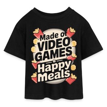 Gaming und Fast Food Shirt - Teen Cropped Jersey T-Shirt - Schwarz - Vorne - AI Model Teenager Female light (150cm)