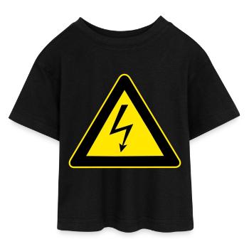 Avertissement à haute tension - T-shirt Crop Top en jersey Ado - noir - Devant - AI Model Teenager Female light (150cm)