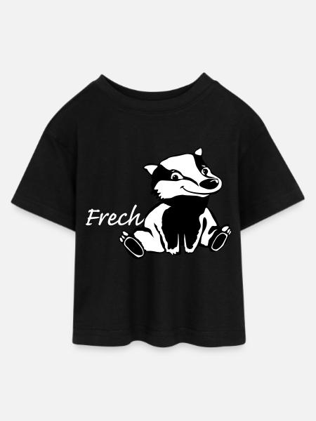 Frecher Dachs - Teen Cropped Jersey T-Shirt - Schwarz