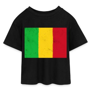 Drapeau du Mali - T-shirt Crop Top en jersey Ado - noir - Devant - AI Model Teenager Female light (150cm)